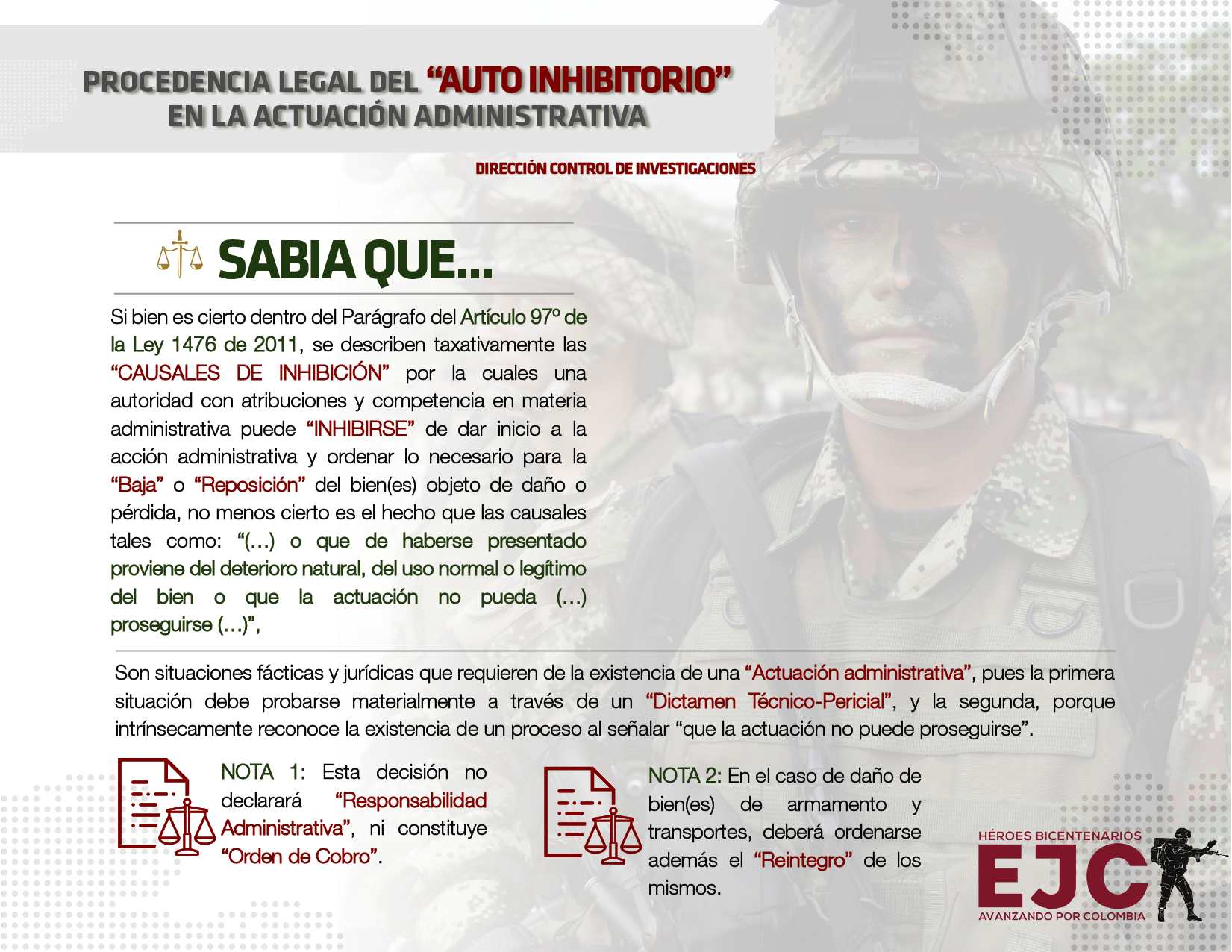 8. Procedencia legal del auto inhibitorio en la actuación administrativa
