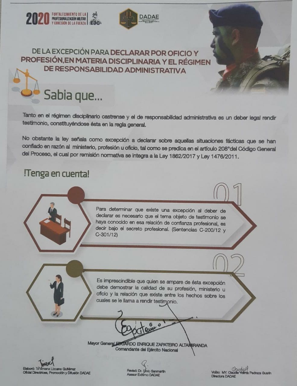 39. Las excepciones para declarar en materia disciplinaria y del régimen de responsabilidad administrativa