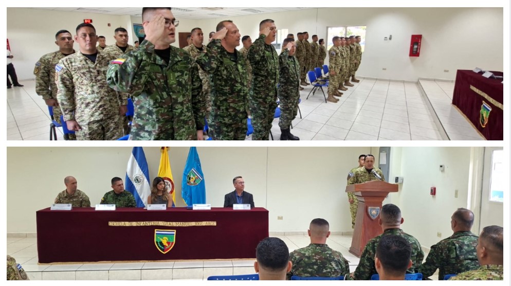 Ejército de El Salvador recibe comisión académica de instructores militares colombianos