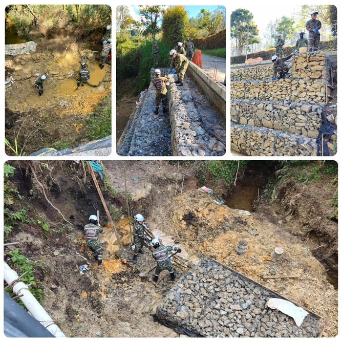 Ingenieros Militares recuperan punto crítico vial y garantizan la movilidad a más de 500 habitantes de Rionegro, Antioquia
