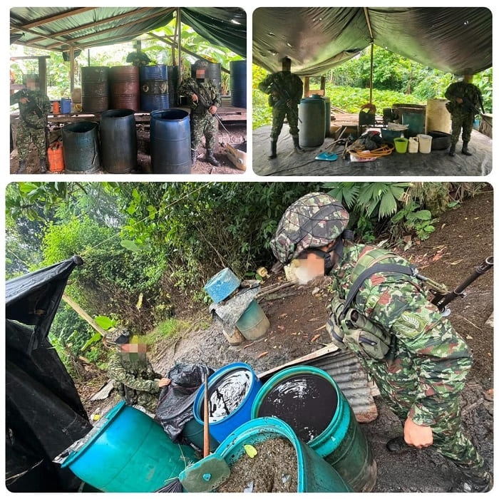 Major blow to drug trafficking in Nariño: 23 labs destroyed by Army troops in less than six days
