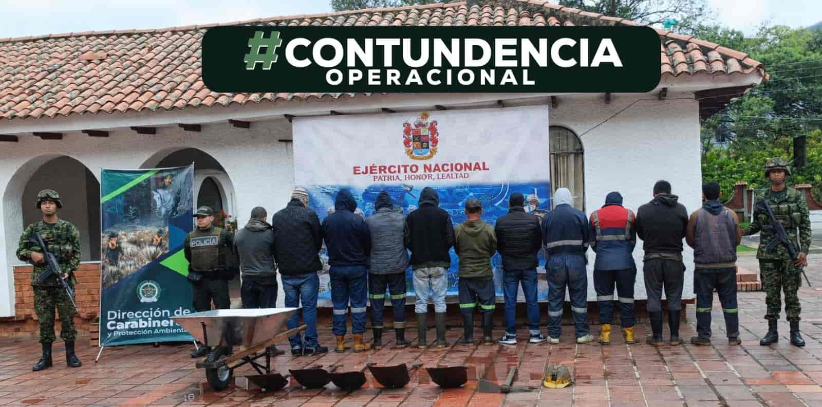 Contundente golpe a la minería ilegal en Pamplonita: once capturados en flagrancia por este delito