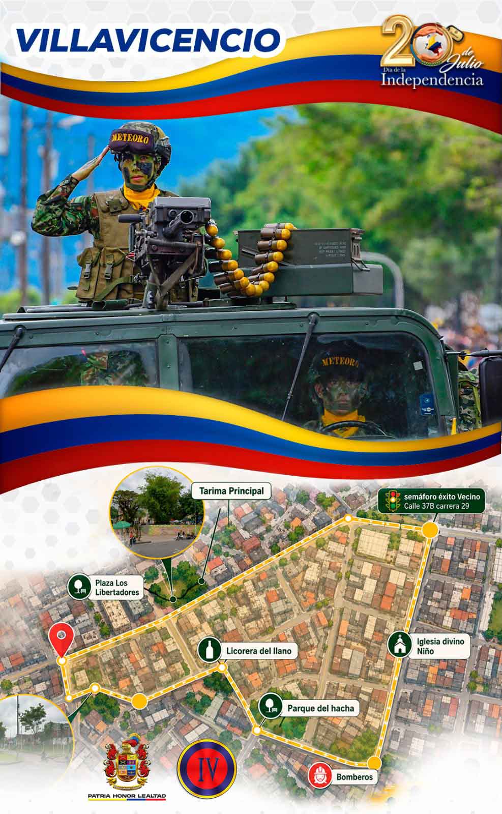 Ejército Nacional invita a los habitantes del Meta, Guaviare y Vaupés a conmemorar el Día de la Independencia de Colombia