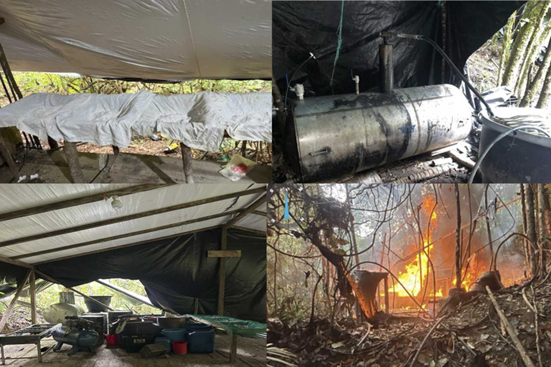 Ejército Nacional destruye cristalizadero para el procesamiento de cocaína en Amalfi, Antioquia