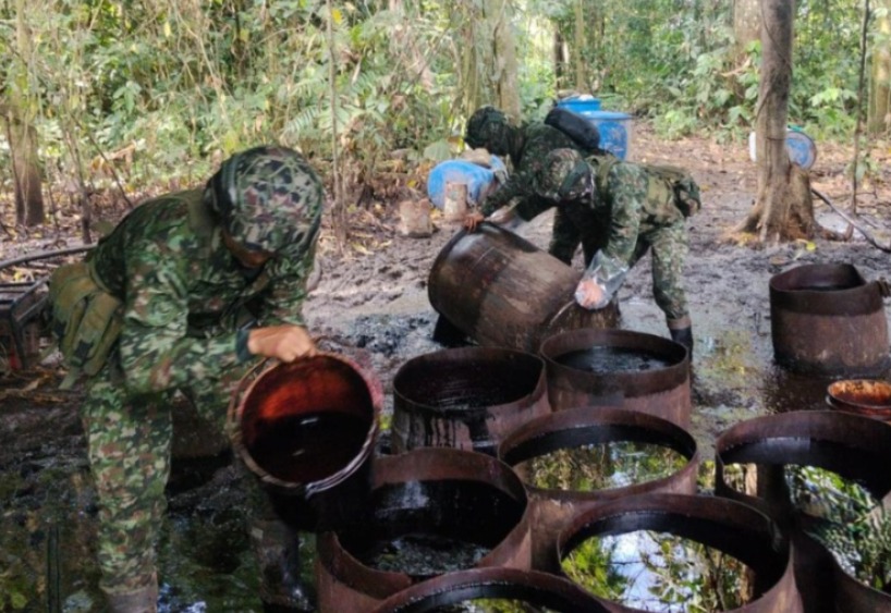 Ejército Nacional neutraliza laboratorio con más de 7.6 toneladas de permanganato de potasio, en Putumayo